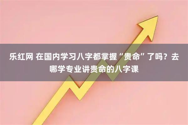 乐红网 在国内学习八字都掌握“贵命”了吗？去哪学专业讲贵命的八字课