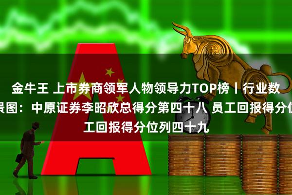 金牛王 上市券商领军人物领导力TOP榜丨行业数据评价全景图：中原证券李昭欣总得分第四十八 员工回报得分位列四十九